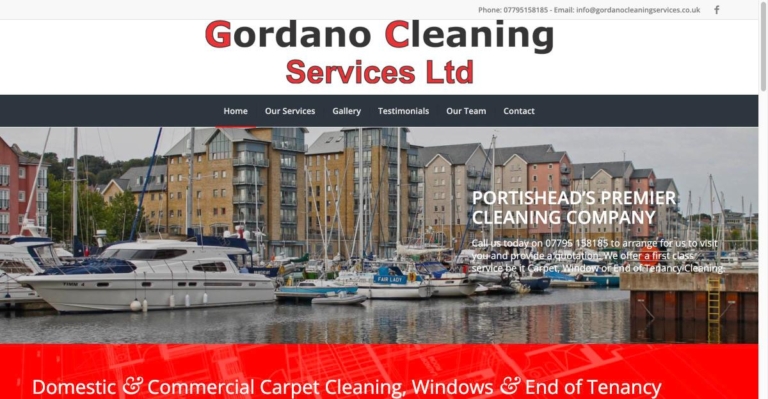 Gordano Cleaning Services website – designed and hosted by AD Computer Services