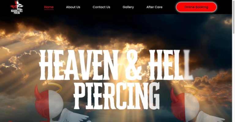 Heaven & Hell Piercing website – designed and hosted by AD Computer Services